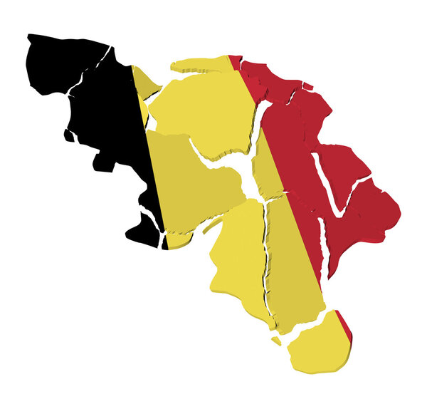 Belgium map cracked