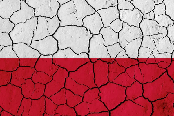 Flag of Poland over cracked background — Stock Photo, Image