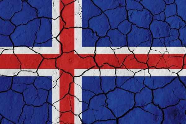 Bandera de Islandia sobre fondo agrietado —  Fotos de Stock