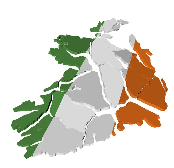 Irlande carte fissurée — Photo