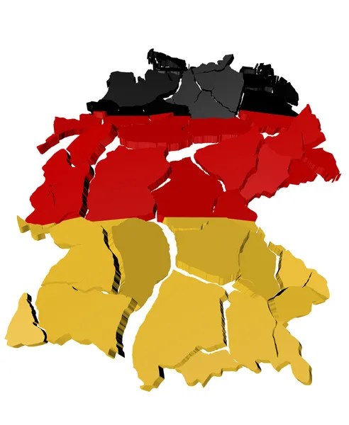 Alemania mapa agrietado —  Fotos de Stock