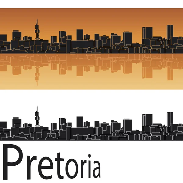 Skyline Pretoria en fond orange — Image vectorielle