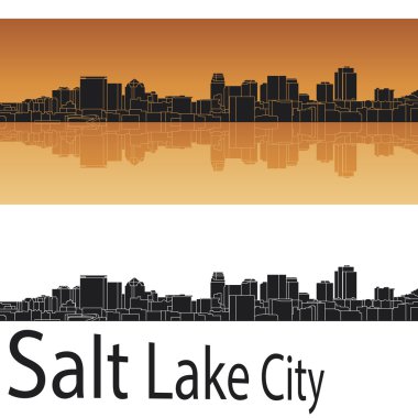 salt lake city skyline turuncu arka planda