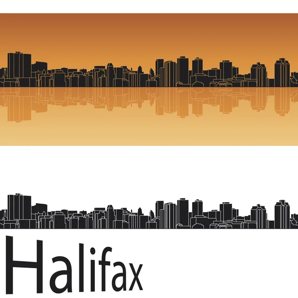 Halifax Skyline auf orangefarbenem Hintergrund — Stockvektor