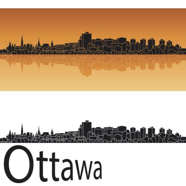 Turuncu arka planda Ottawa manzarası