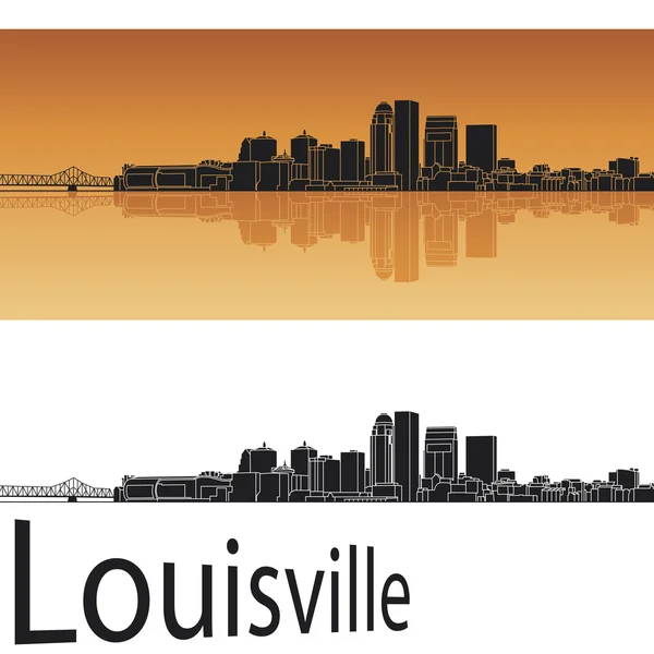 Skyline de Louisville en fondo naranja — Archivo Imágenes Vectoriales