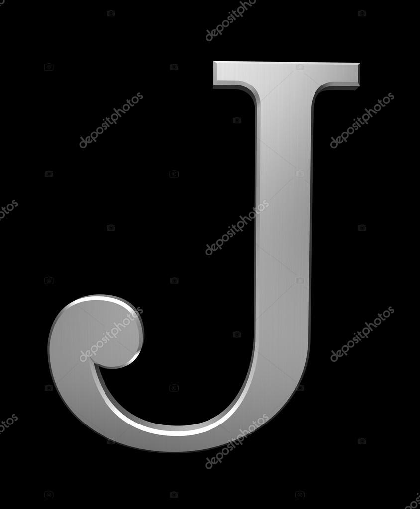 Letter J in brushed steel Stock Photo by ©paulrommer 23732947