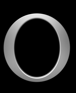 fırçalanmış çelik harf o