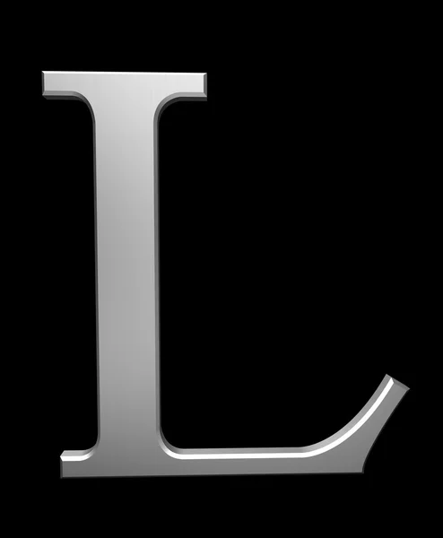 Letter L in brushed steel — Stock Photo, Image