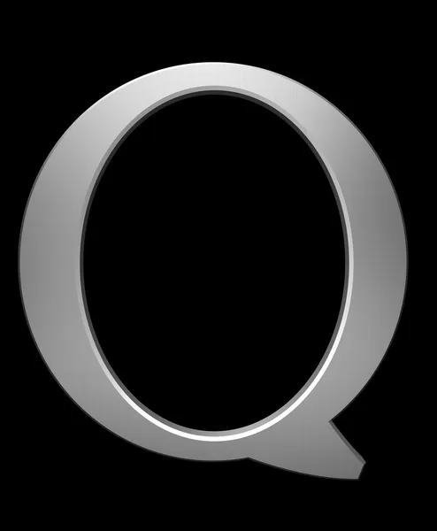 Letter Q in brushed steel — Stock Photo, Image