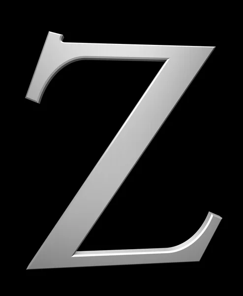 拉丝钢中字母 z — 图库照片