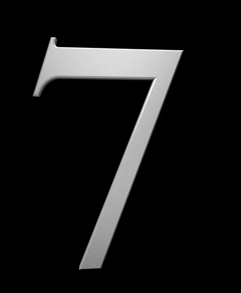 Number 7 in brushed steel — Stock Photo, Image