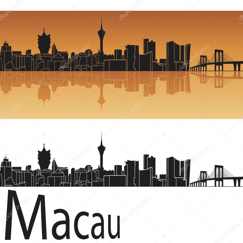 Macau skyline in orange background