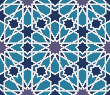Arabesk seamless modeli mavi ve gri