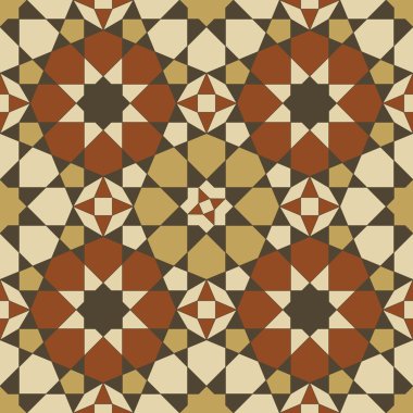 turuncu ve kahverengi Arabesk seamless modeli