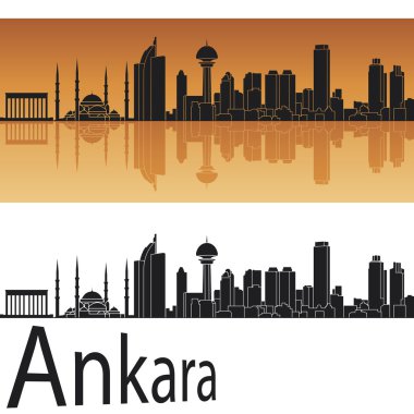 Ankara manzarası arka planda turuncu
