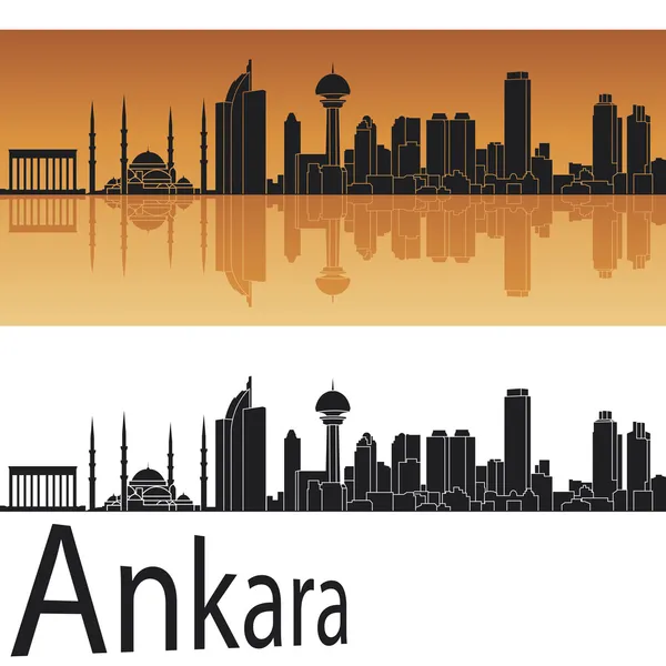 Ankara skyline en fond orange — Image vectorielle