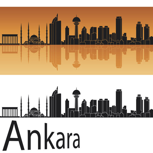Анкара горизонта в оранжевом фоне
