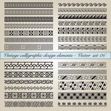 Vintage calligraphic design elements clipart