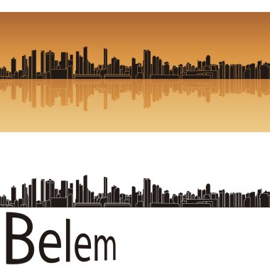 Belem manzarası arka planda turuncu