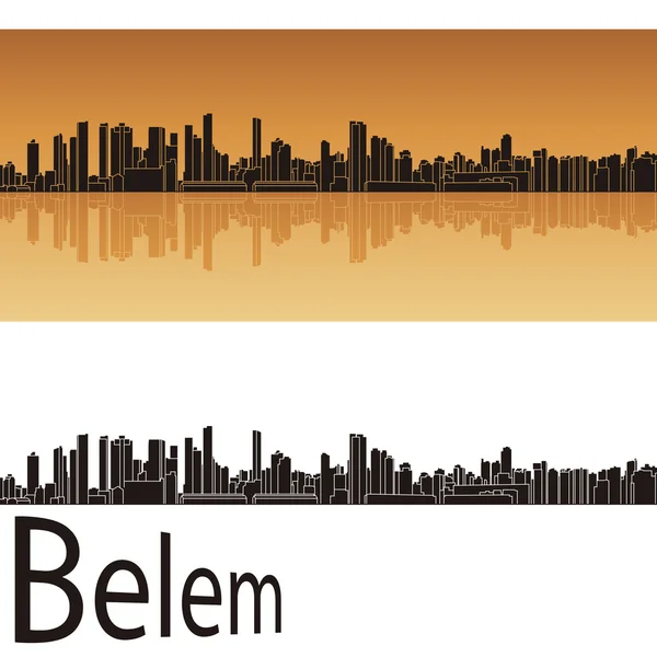 Belem skyline in orange background — Stock Vector