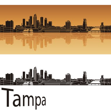 Turuncu arka planda Tampa manzarası