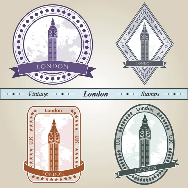 Oldtimer Briefmarke London — Stockvektor