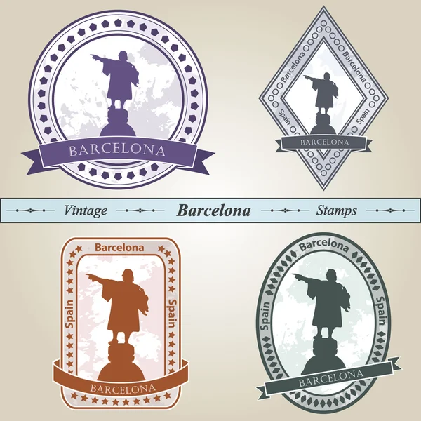 Vintage stamp Barcelona — Stock Vector