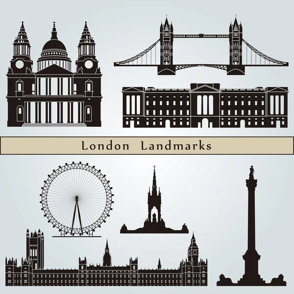 London landmarks and monuments — Stock Vector