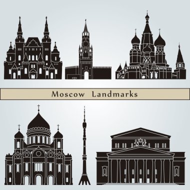 Moscow landmarks and monuments clipart