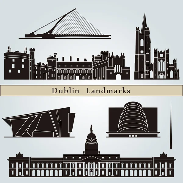 Dublin zabytki i pomniki — Wektor stockowy