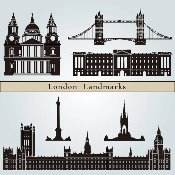 Monumentos y monumentos de Londres — Vector de stock