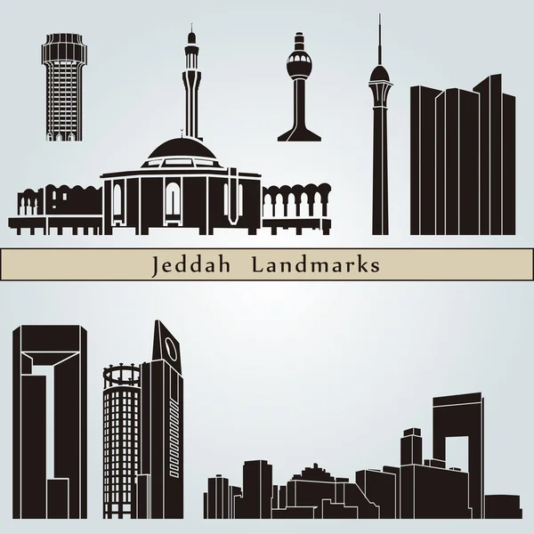 Jeddah landmarks and monuments — Stock Vector