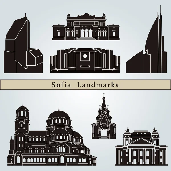 Sofia landmärkena och monumenten — Stock vektor