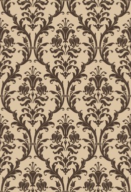 kahverengi ve bej Damask seamless modeli