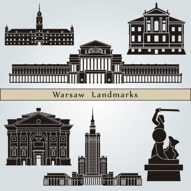 Warsaw landmarks and monuments clipart
