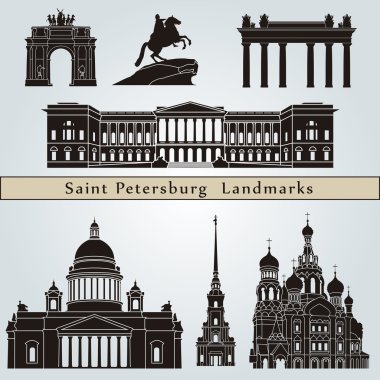 Saint Petersburg landmarks and monuments clipart
