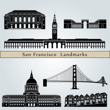 San Francisco landmarks and monuments clipart
