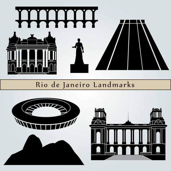 Rio de Janeiro Sehenswürdigkeiten und Monumente — Stockvektor