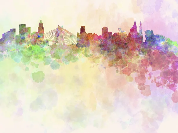 Sao paulo skyline in aquarell hintergrund — Stockfoto