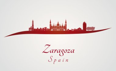 Zaragoza skyline kırmızı