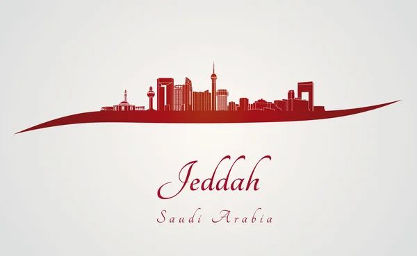 Jeddah skyline червоним кольором — стоковий вектор