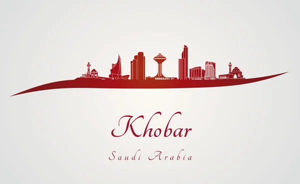 Skyline Khobar em vermelho — Vetor de Stock