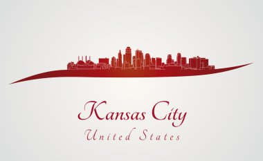 Kansas city skyline kırmızı