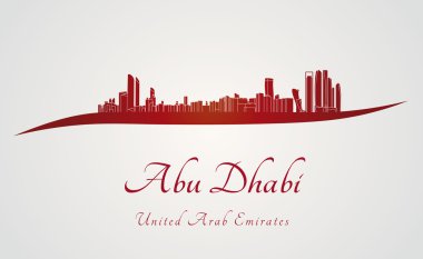Abu Dabi manzarası içinde kırmızı ve gri arka plan