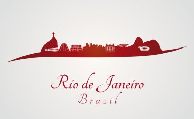 Bir Rio de janeiro skyline kırmızı