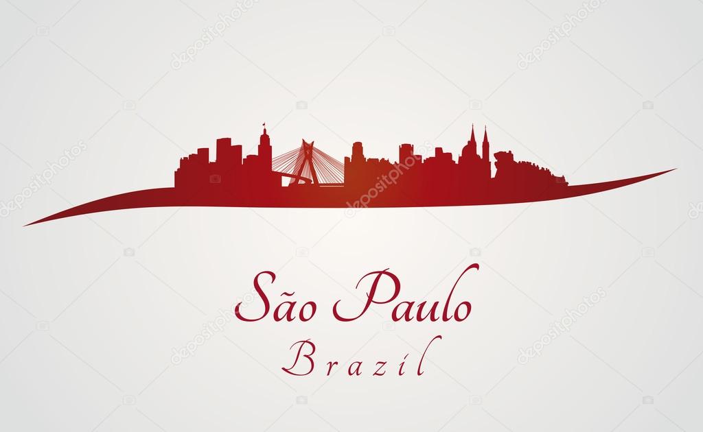 Sao Paulo skyline in red