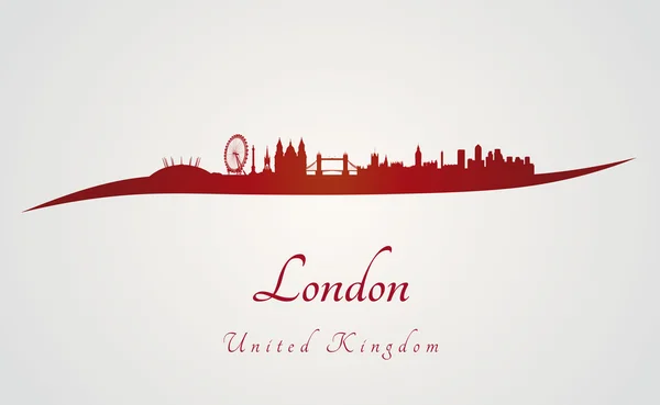 Skyline de Londres en rojo — Archivo Imágenes Vectoriales