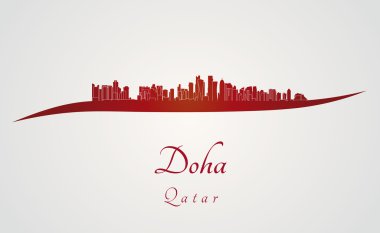 Doha skyline kırmızı