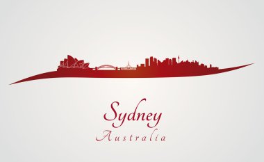 Sydney skyline kırmızı